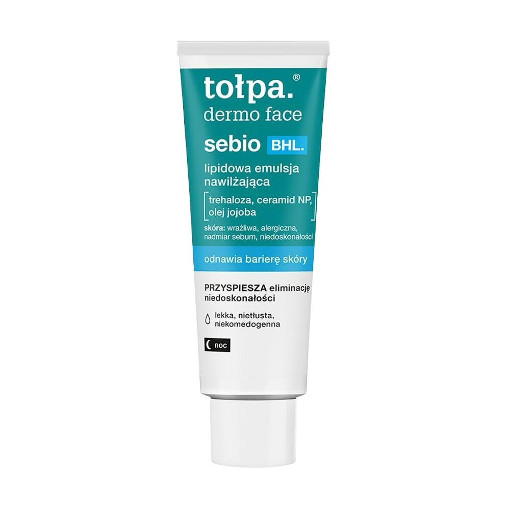 Ліпідна зволожувальна емульсія для обличчя Tolpa Dermo Face Sebio BHL Emulsion, 40 мл